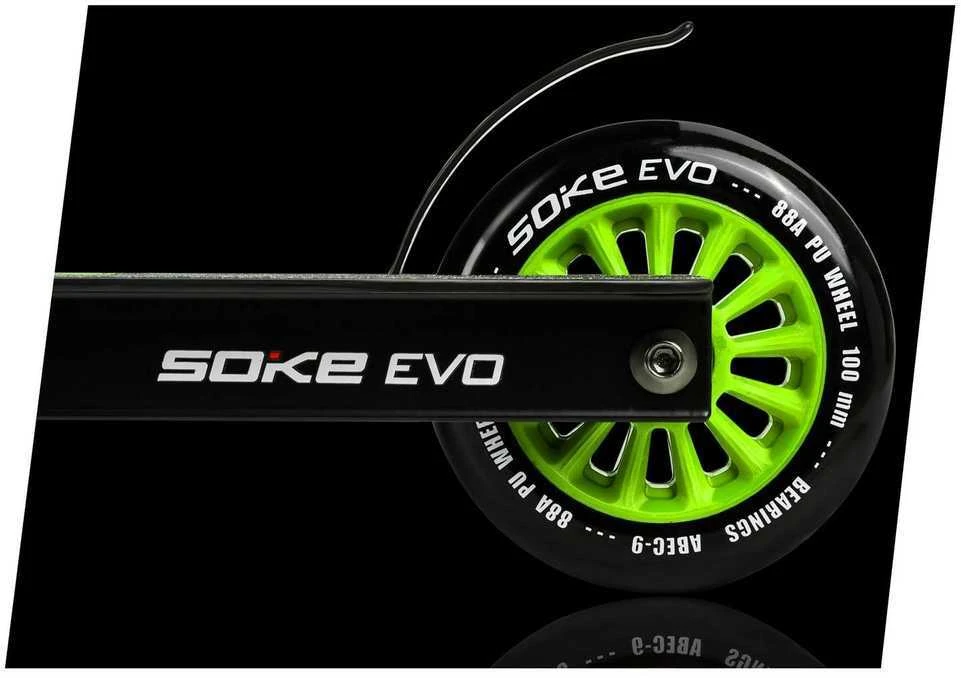 Soke 100 mm žalios spalvos ratukai paspirtukui, 2 vnt.