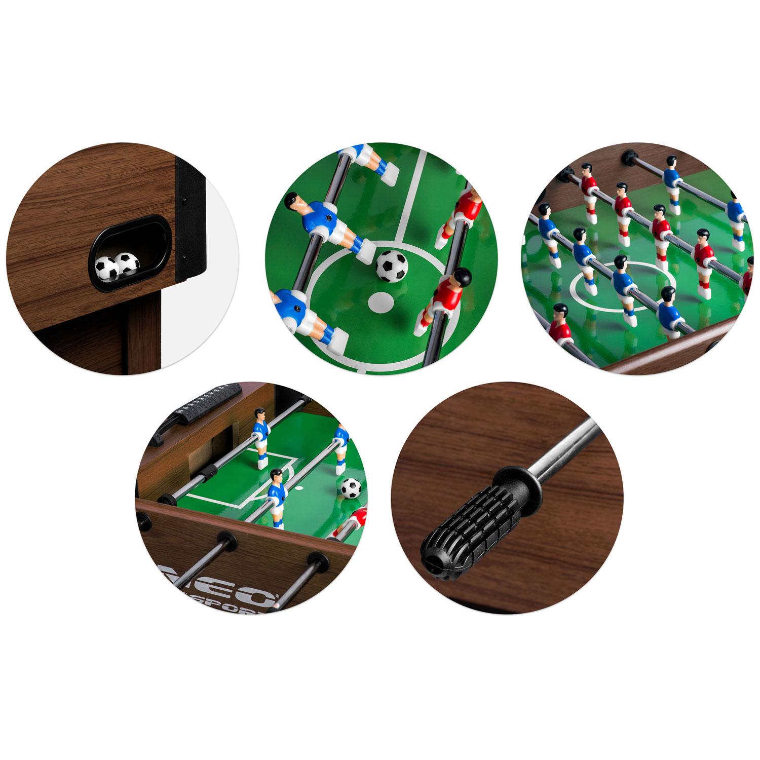 Neo-Sport stalo futbolo stalas 118 x 61 x 79 cm NS-804, tamsiai rudas