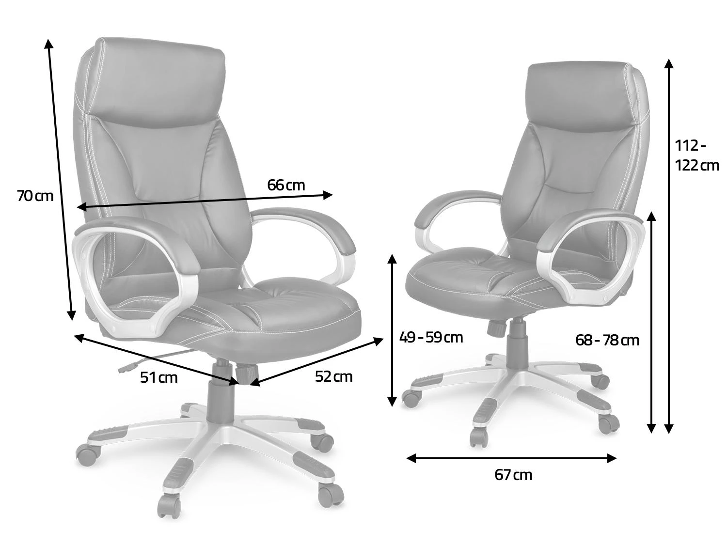Sofotel Biuro kėdė, ergonominė odinė, juoda vadovo kėdė, reguliuojamo aukščio, patogi stalo kėdė
