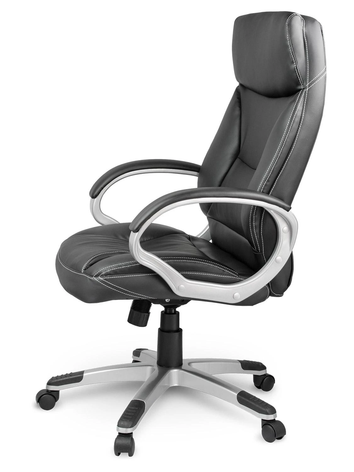 Sofotel Biuro kėdė, ergonominė odinė, juoda vadovo kėdė, reguliuojamo aukščio, patogi stalo kėdė