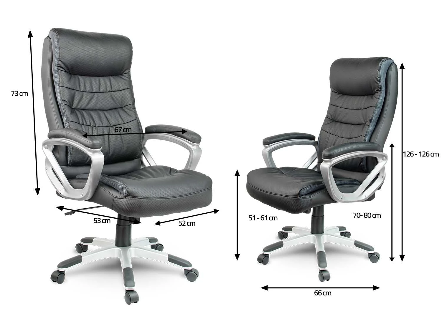 Sofotel Ergonomiška biuro kėdė, odos imitacija, juoda reguliuojama kompiuterio kėdė, patogi darbo kėdė, vadovo kėdė