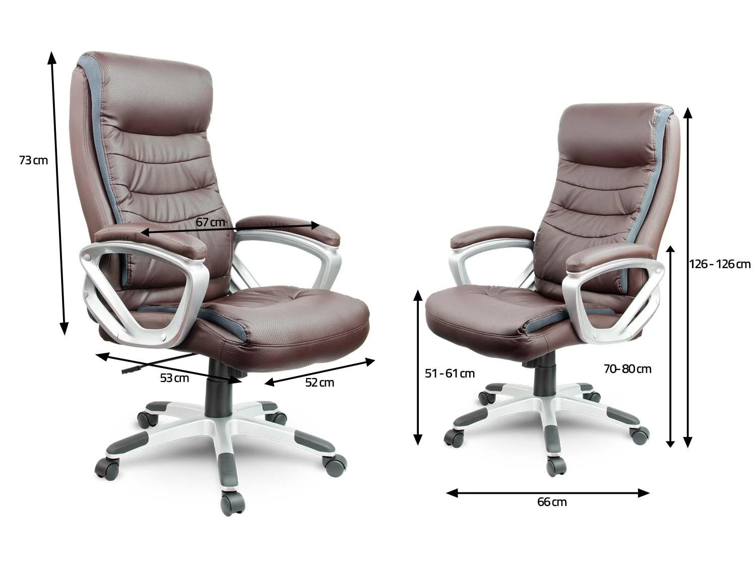 Sofotel Odinė biuro kėdė, ergonomiškas dizainas, reguliuojamas aukštis, ruda vadovo kėdė, patogi darbo kėdė
