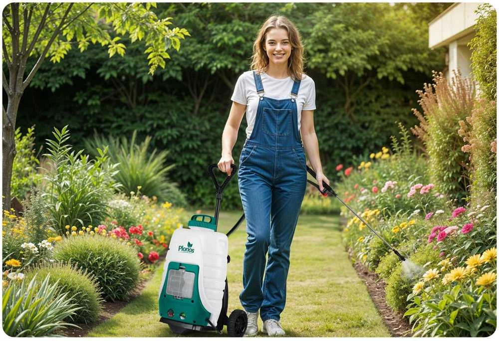 „Plonos PL-600“ akumuliatorinis purkštuvas su vežimėliu