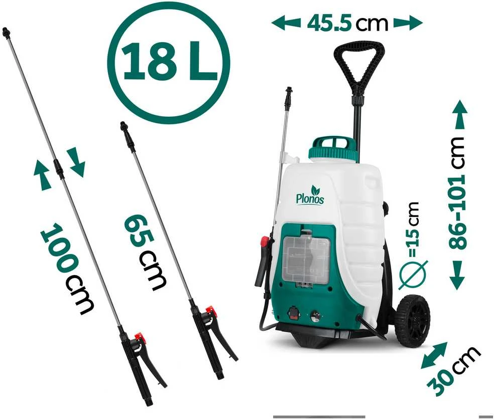 „Plonos PL-600“ akumuliatorinis purkštuvas su vežimėliu