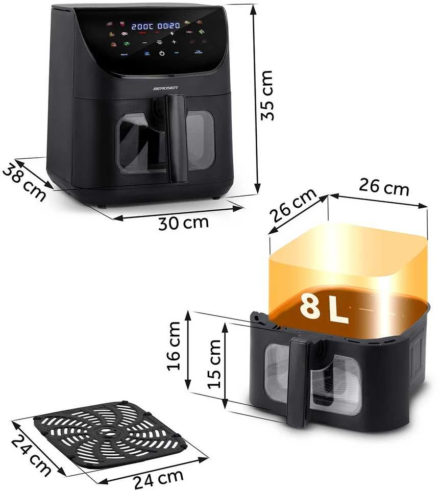 Belaidė juoda gruzdintuvė Berdsen BD-660 Air Fryer