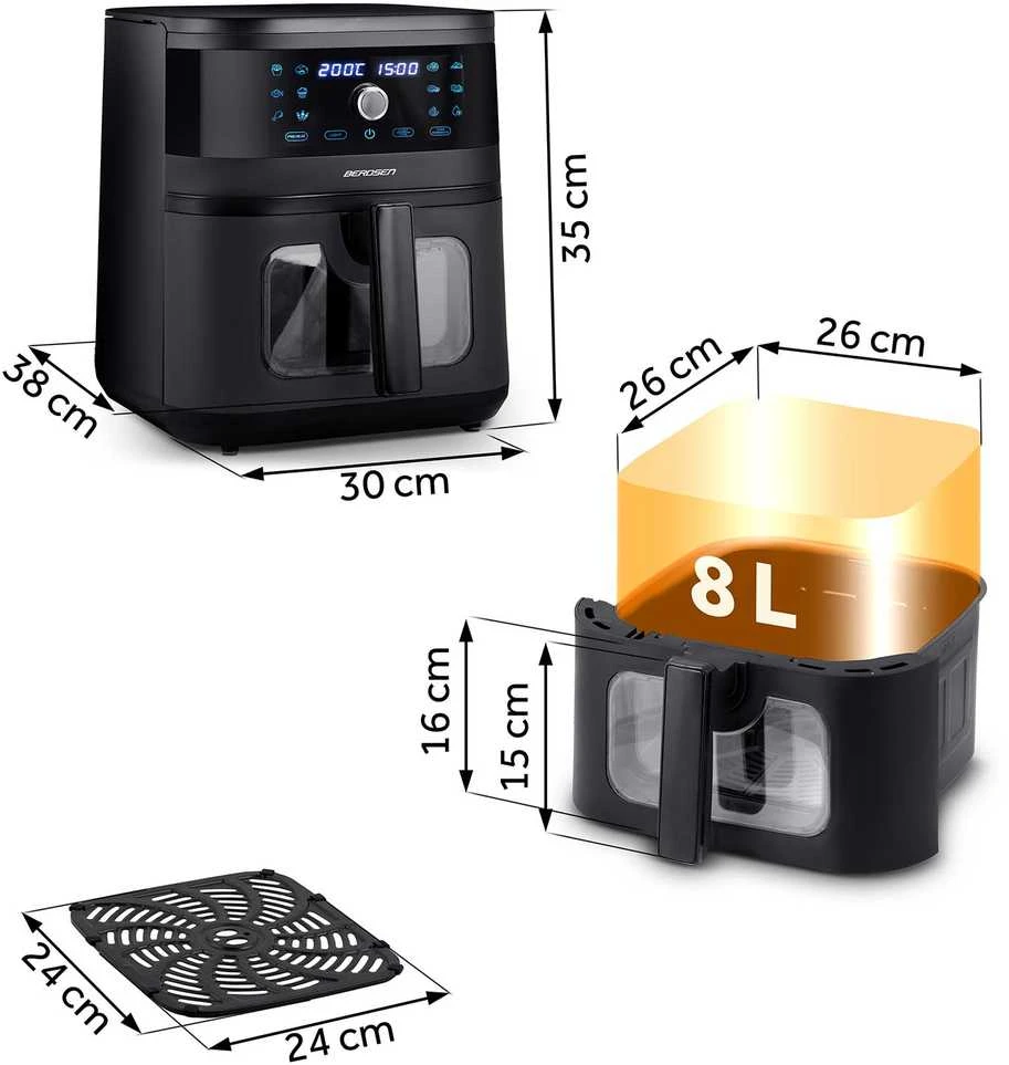 Belaidė juoda gruzdintuvė Berdsen BD-661 Air Fryer