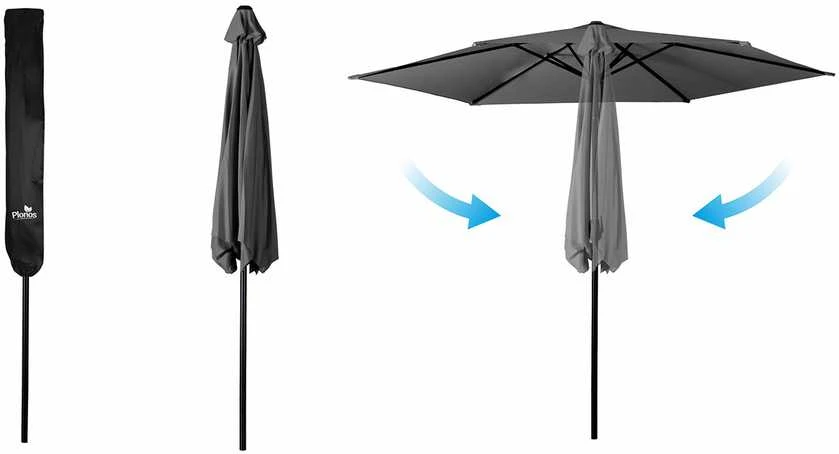 Sulankstomas sodo skėtis, 6 dalių, 300 cm, su uždanga, „Plonos PL-884“