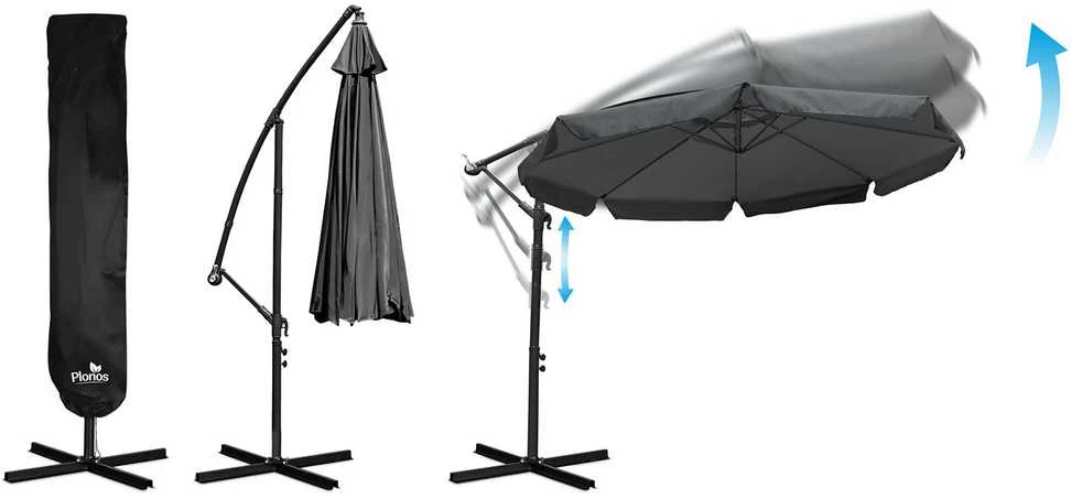Sulankstomas 8 segmentų 350 cm sodinis skėtis su dėklu Plonos PL-881