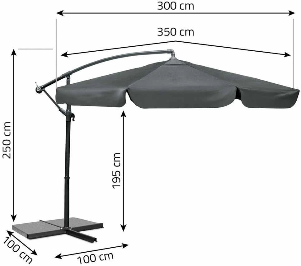 Sulankstomas 8 segmentų 350 cm sodinis skėtis su dėklu Plonos PL-881