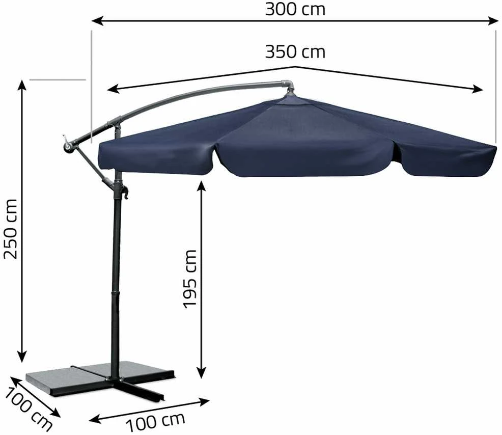 Sulankstomas 8 segmentų 350 cm sodinis skėtis su dėklu Plonos PL-881