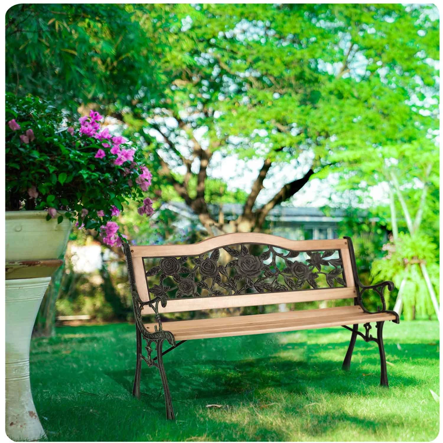 Parko suoliukas su atlošu 123,5 x 74 x 48 cm Sofotel Gardi Rose