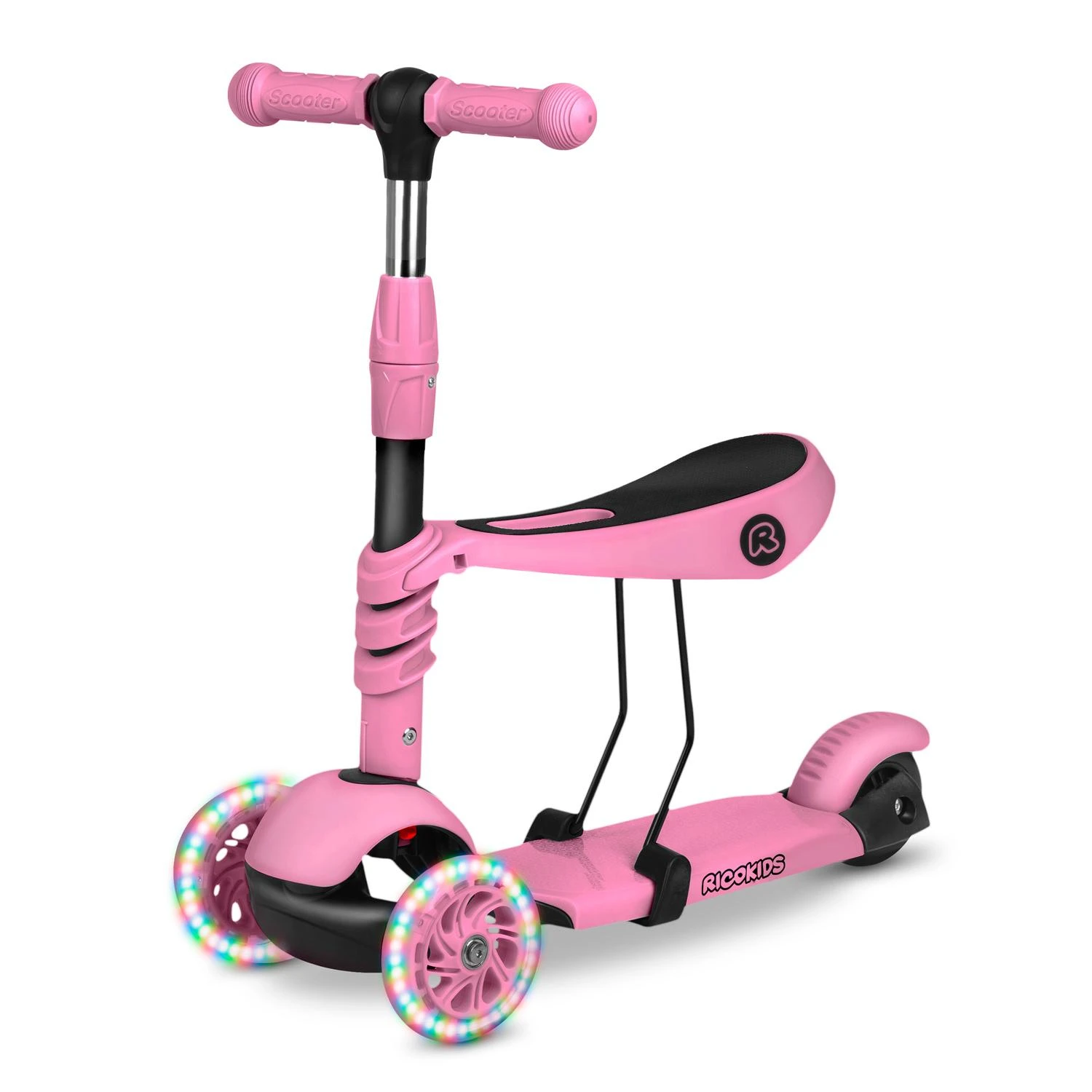 Triratis paspirtukas Ricokids Todi, rožinis, modelis - 765400