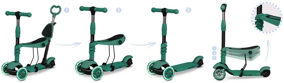 „Ricokids Todi“ triratis paspirtukas – žalias