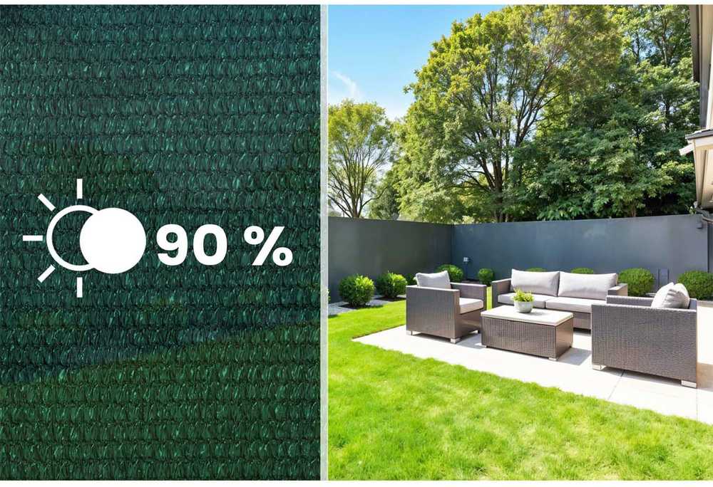 Plonos Tinklelis nuo šešėlių 1,5 x 50 m, 140 g/m² + 50 spaustukų, žalias