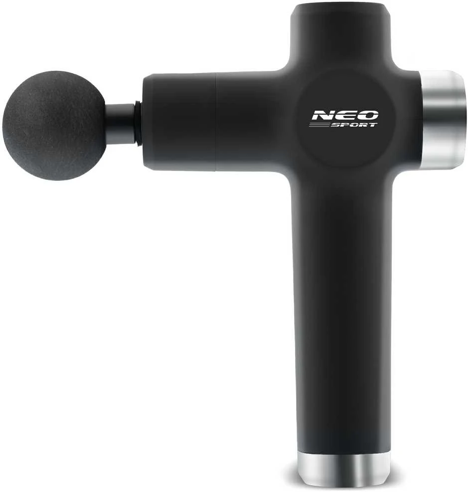 Kūno masažo pistoletas NS-501 Neo-sport juodas su 8 antgaliais