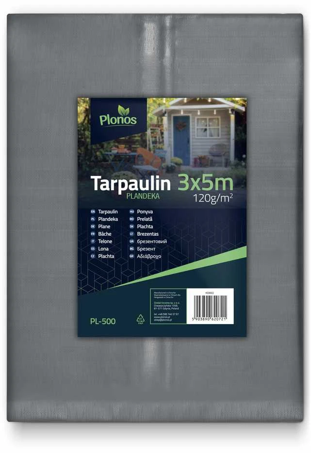 Brezentas 300 x 500 cm 120 g/m2 Plonos PL-500