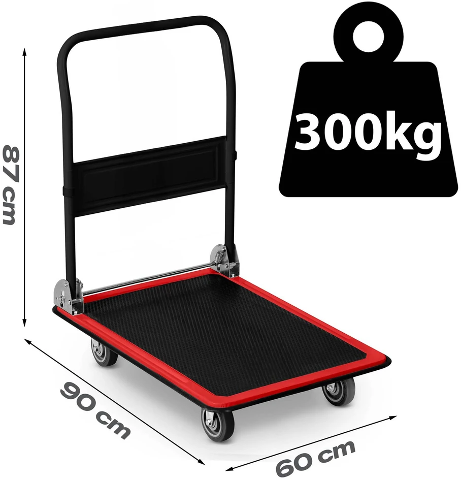 Humberg Platforminis transportinis vežimėlis HM-506 juodai raudonas