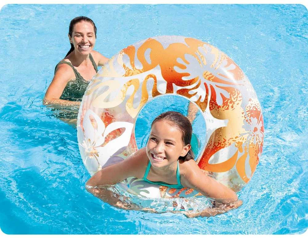 Plaukimo žiedo skersmuo 91 cm 3 spalvos INTEX 59251 oranžinė