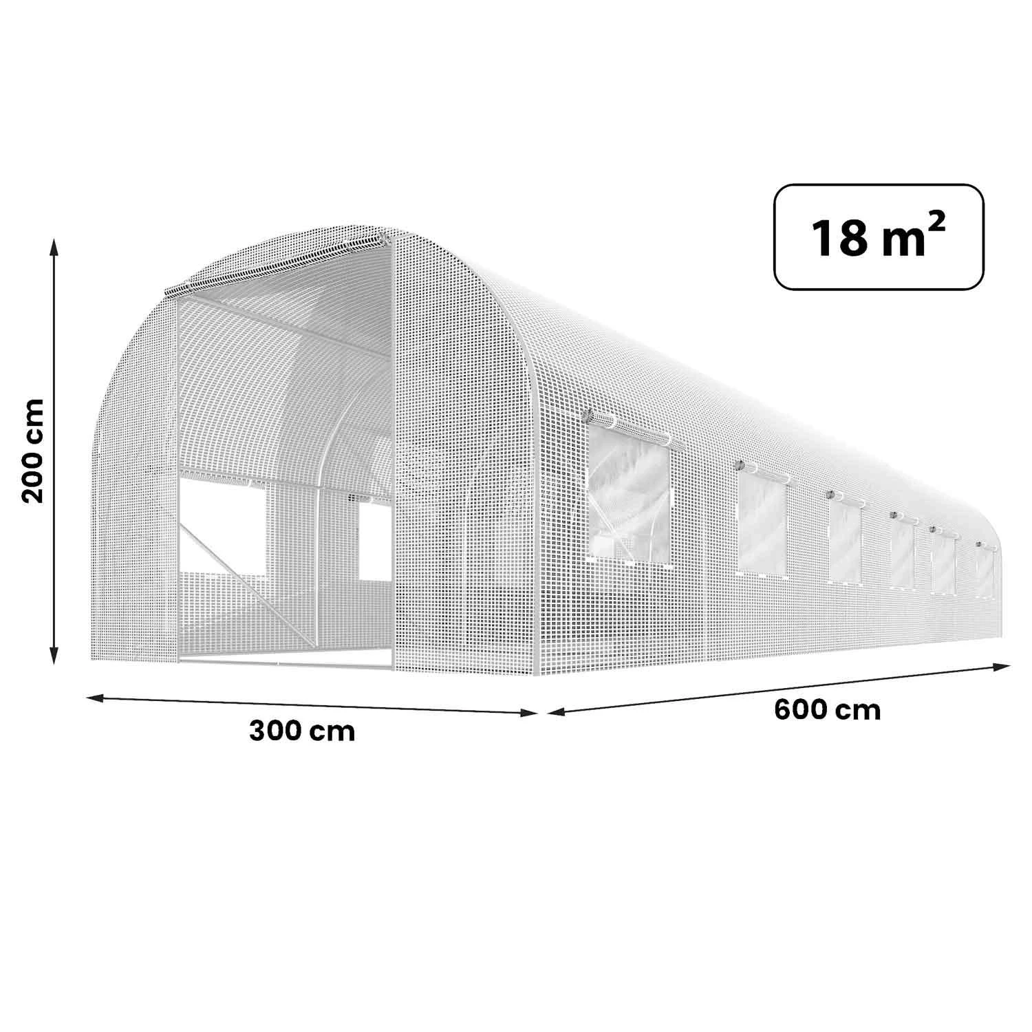 Nukido Sodo tunelio folija 3x6m (18m2) balta Plonos