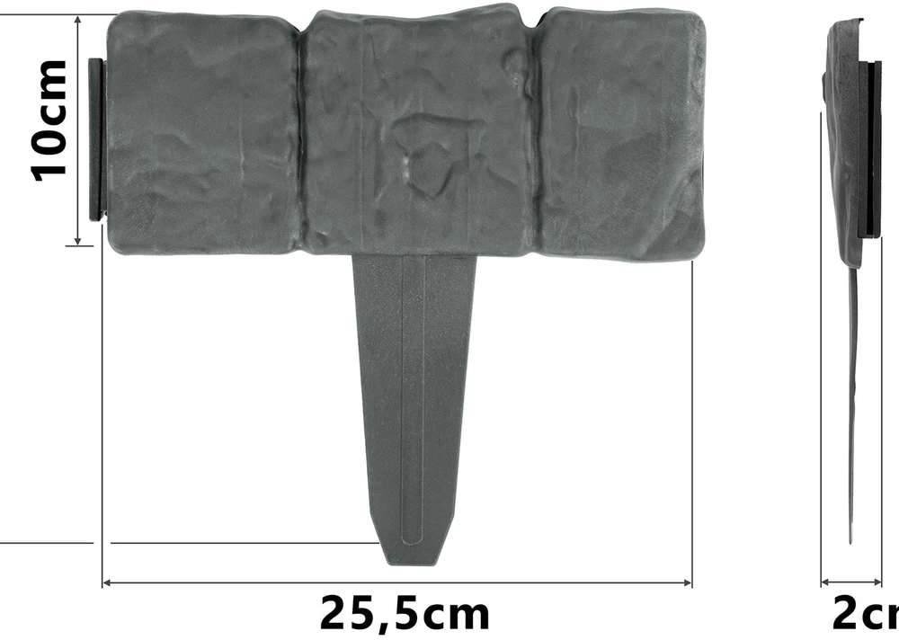 Plonos sodo kraštas 250 cm PL-962 antracito spalvos