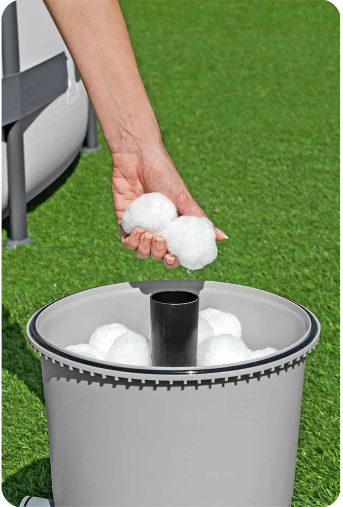 Bestway Baseino smėlio filtro siurblys, 3596 l/h srautas, 1100-16000 l baseinams, su 25 kg smėlio, 32mm žarnos jungtis