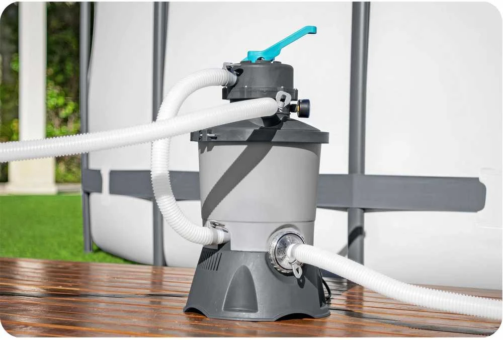 Bestway Baseino smėlio filtro siurblys, 3596 l/h srautas, 1100-16000 l baseinams, su 25 kg smėlio, 32mm žarnos jungtis