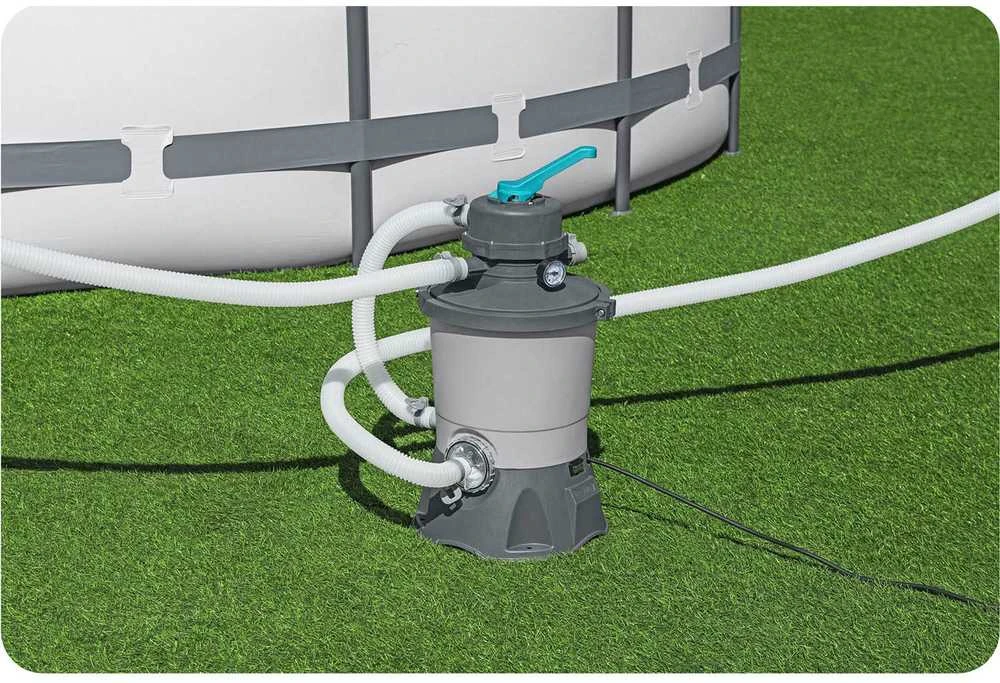 Bestway Baseino smėlio filtro siurblys, 3596 l/h srautas, 1100-16000 l baseinams, su 25 kg smėlio, 32mm žarnos jungtis