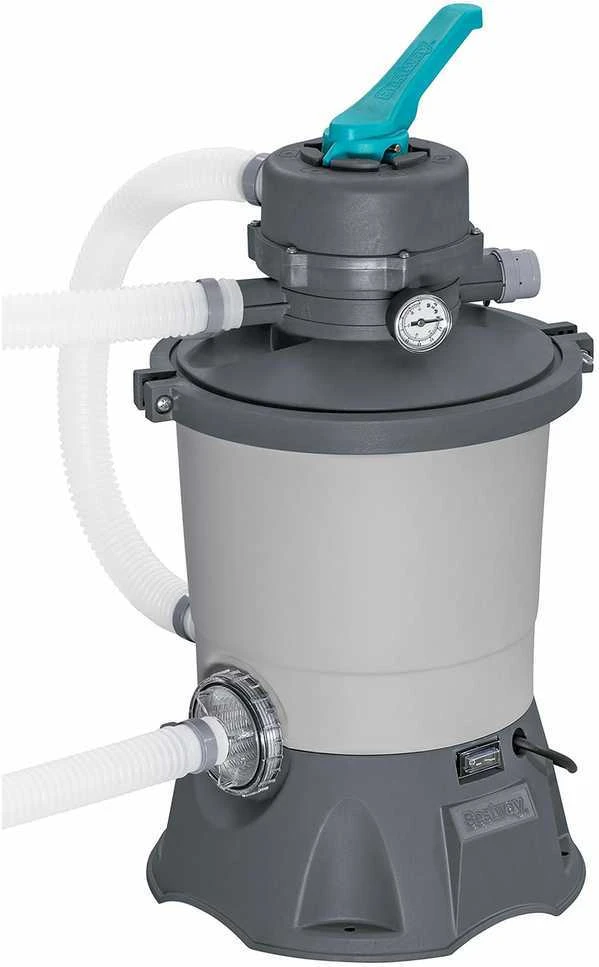Bestway Baseino smėlio filtro siurblys, 3596 l/h srautas, 1100-16000 l baseinams, su 25 kg smėlio, 32mm žarnos jungtis