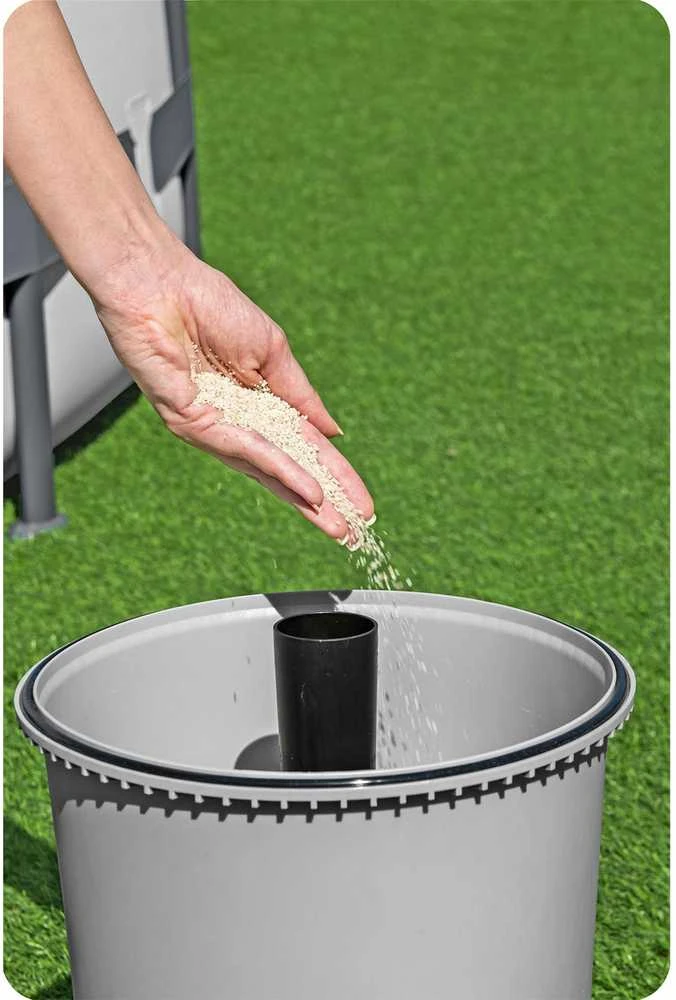 Bestway Baseino smėlio filtro siurblys, 3596 l/h srautas, 1100-16000 l baseinams, su 25 kg smėlio, 32mm žarnos jungtis