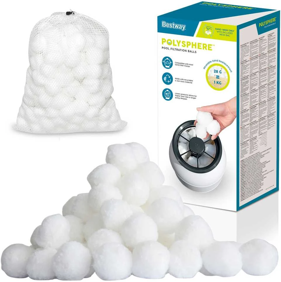Baseino smėlio pompa + filtro kamuoliukai, 3596 l/val. „Bestway 58515“