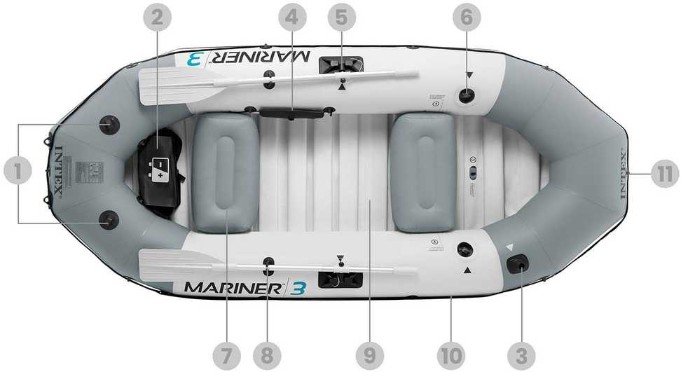 „Mariner“ valtis su 3 irklais ir pompa, 297 x 127 x 46 cm, INTEX, 68373