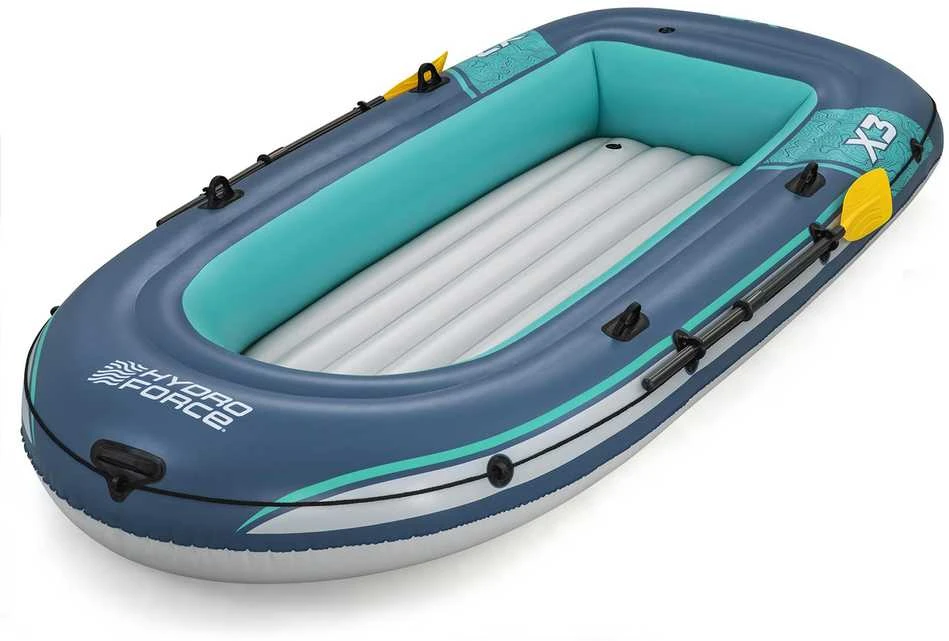 Bestway Pripučiama TREK X3 pontono valtis 3 kamerų, 360 kg apkrovai, su irklais ir pompa