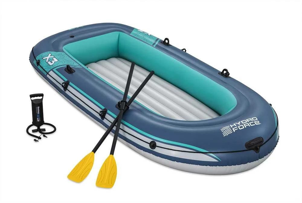 Bestway Pripučiama TREK X3 pontono valtis 3 kamerų, 360 kg apkrovai, su irklais ir pompa