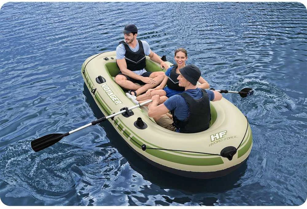 Bestway pripučiamas pontonas + irklai 294 x 137 cm Voyager X3 plaustų rinkinys 65164