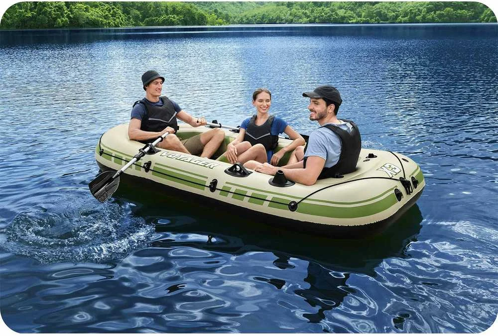 Bestway pripučiamas pontonas + irklai 294 x 137 cm Voyager X3 plaustų rinkinys 65164