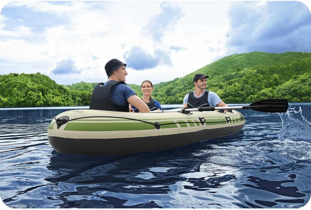 Bestway pripučiamas pontonas + irklai 294 x 137 cm Voyager X3 plaustų rinkinys 65164