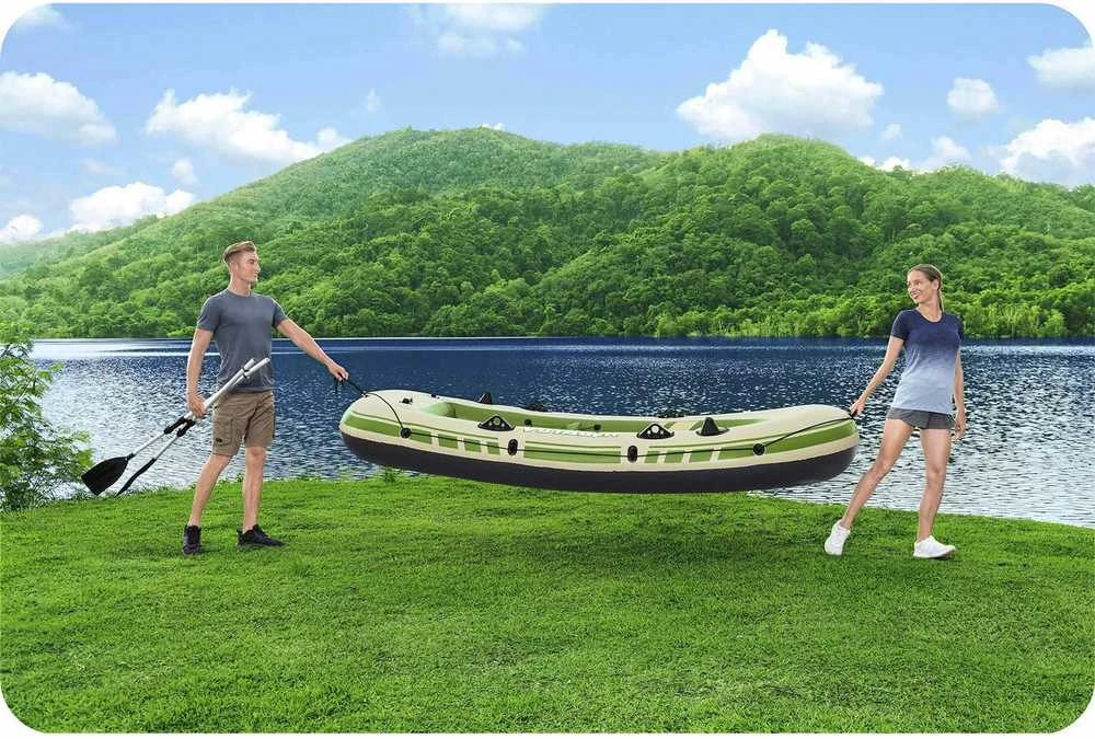 Bestway pripučiamas pontonas + irklai 294 x 137 cm Voyager X3 plaustų rinkinys 65164