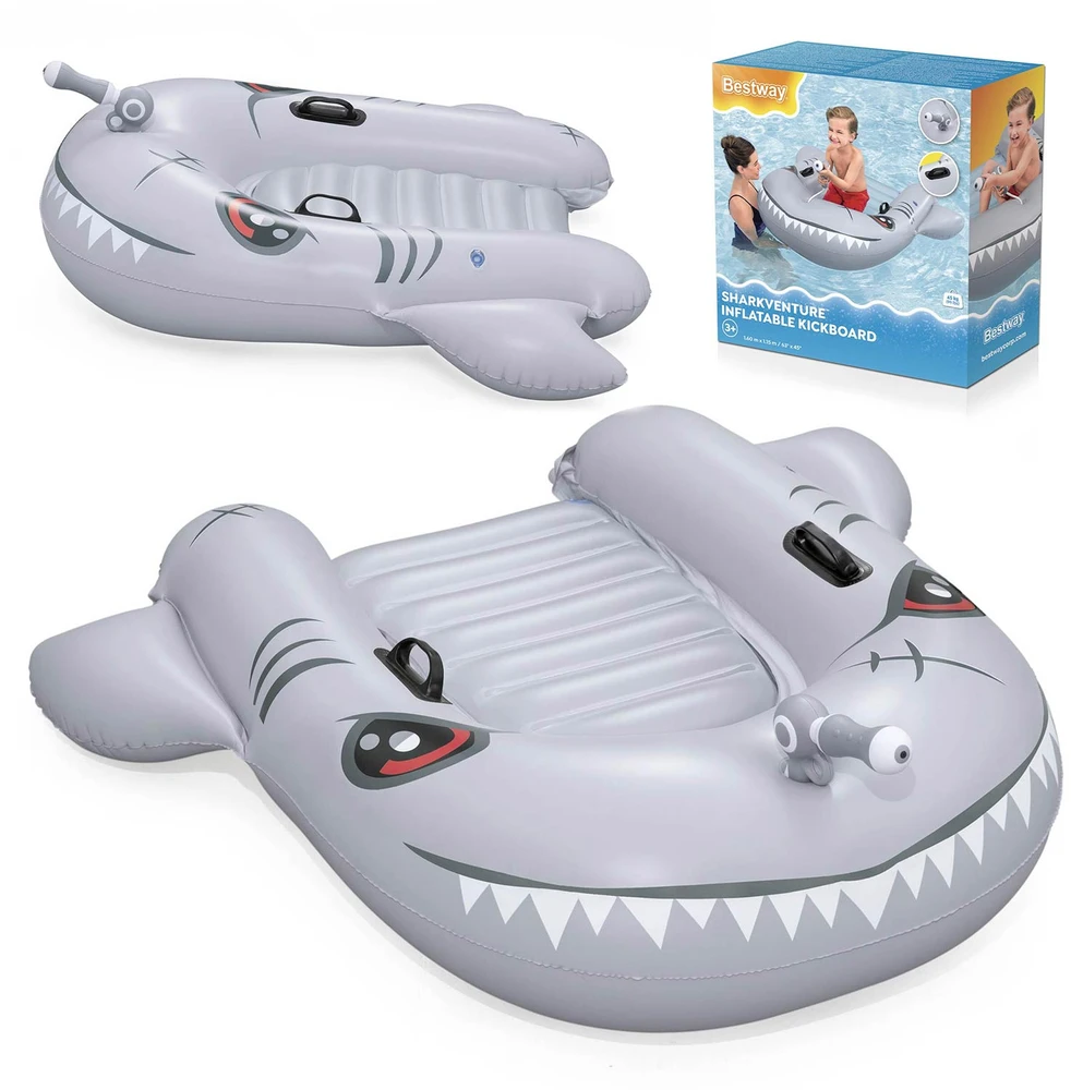Pripučiamas plūduras Bestway SHARKVENTURE. pilkas. 1,60 x 1,15 cm