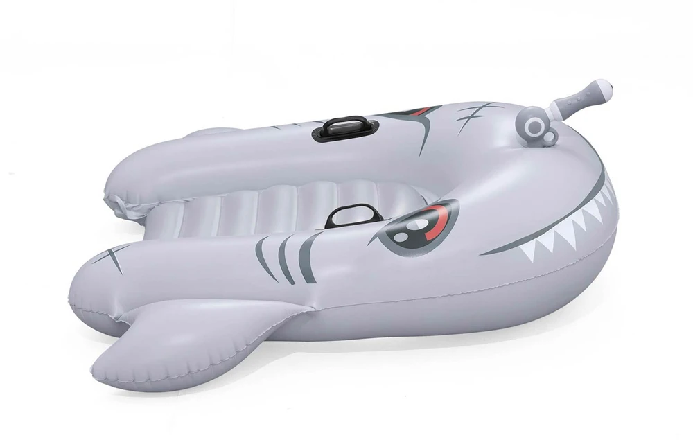 Pripučiamas plūduras Bestway SHARKVENTURE. pilkas. 1,60 x 1,15 cm