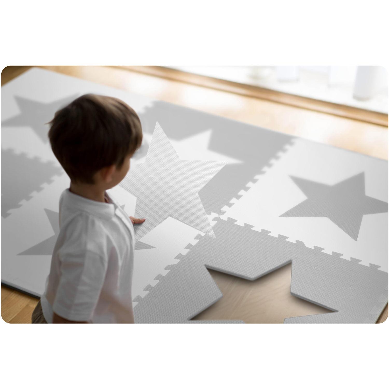 Ricokids Didelis putplasčio dėlionės kilimėlis, putplasčio šachmatų lentos raštas, 180x180 cm, 9 vnt. - žvaigždutės