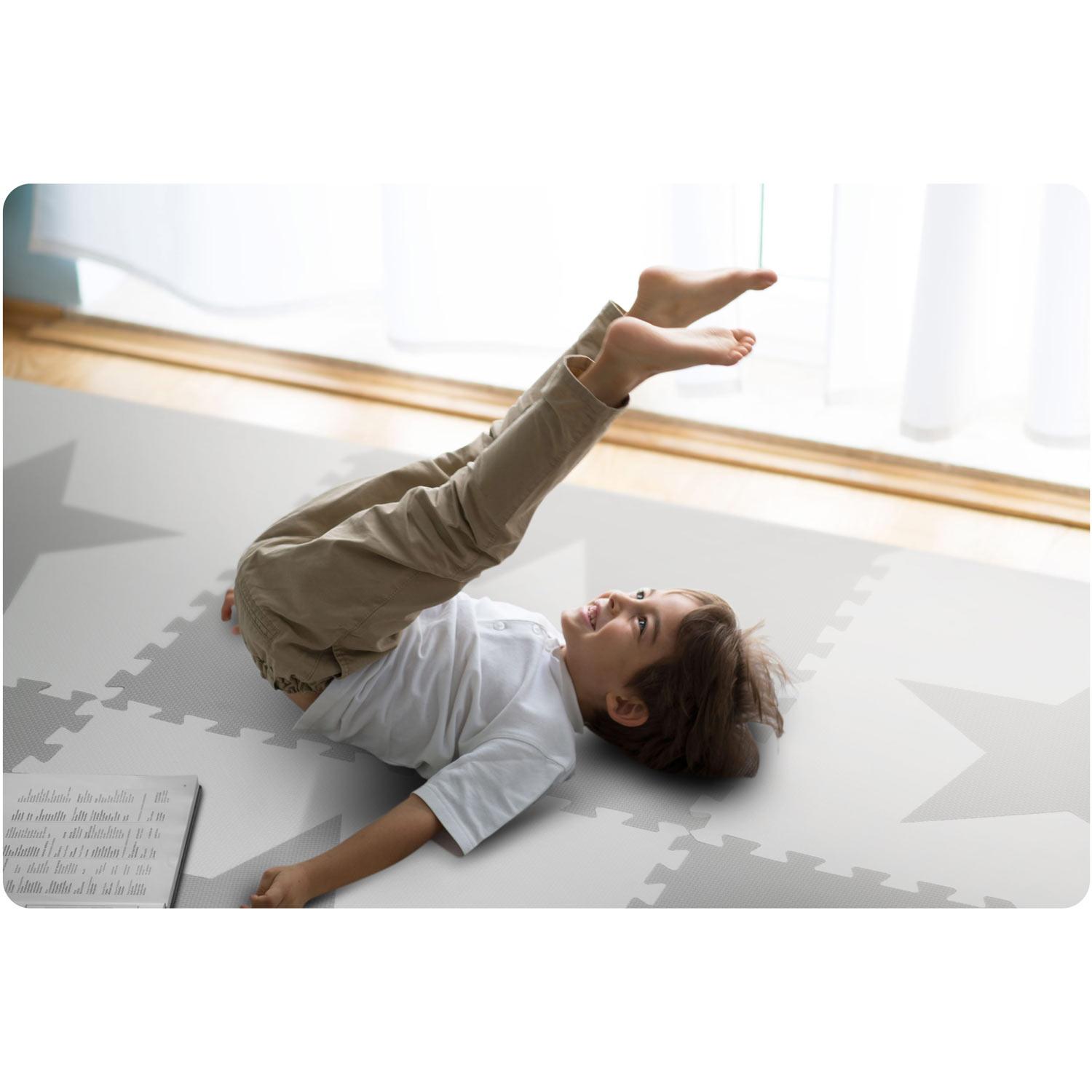 Ricokids Didelis putplasčio dėlionės kilimėlis, putplasčio šachmatų lentos raštas, 180x180 cm, 9 vnt. - žvaigždutės