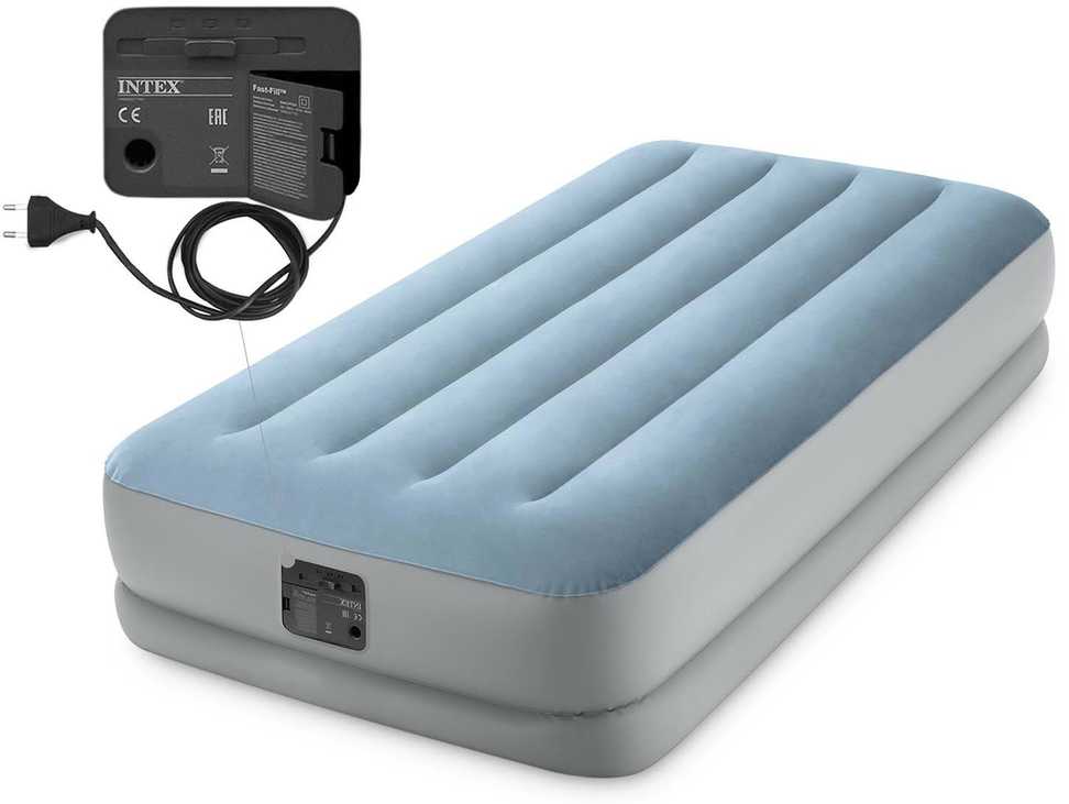 Pripučiamas čiužinys 191x99x36 cm su įmontuotu elektriniu siurbliu INTEX 64166