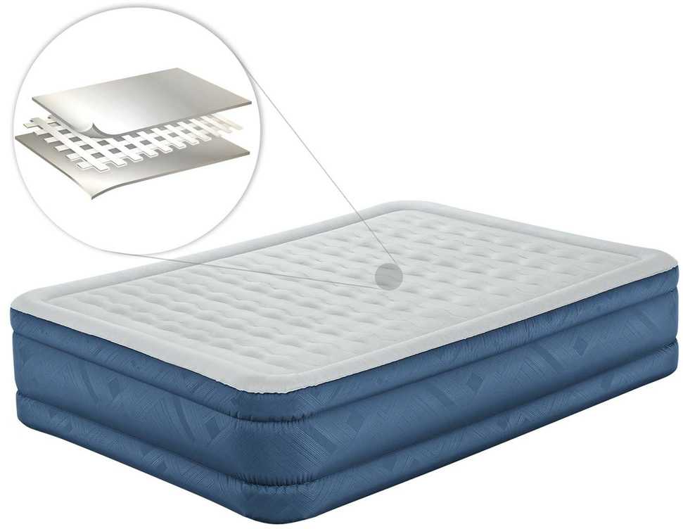 "Bestway® Fortech™" Pripučiamas dvivietis čiužinys "Snugable Top™" įmontuotas kintamosios srovės siurblys, 203 x 152 x 46 cm