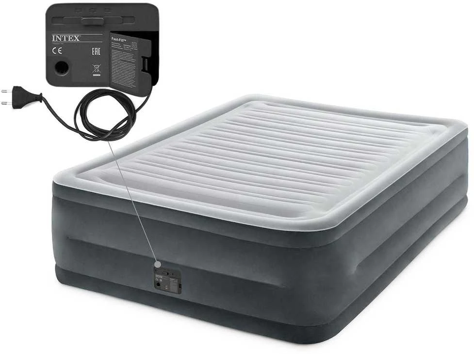 Pripučiamas čiužinys 203x152x56cm su įmontuotu elektriniu siurbliu INTEX 64418