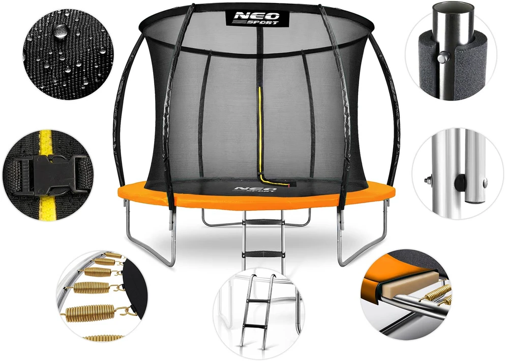 Profiliuotas sodo batutas 12 pėdų / 374 cm su vidiniu Neo-Sport tinkleliu