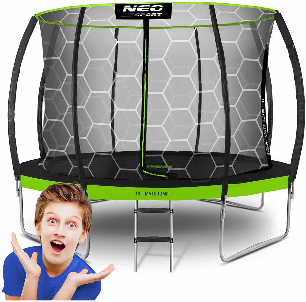 Profiliuotas sodo batutas 12 pėdų / 374 cm su vidiniu Neo-Sport tinkleliu