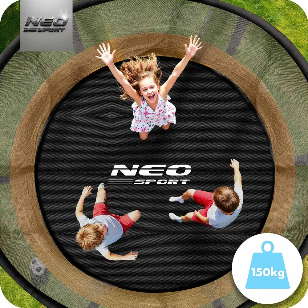 Profiliuotas sodo batutas 12 pėdų / 374 cm su vidiniu Neo-Sport tinkleliu