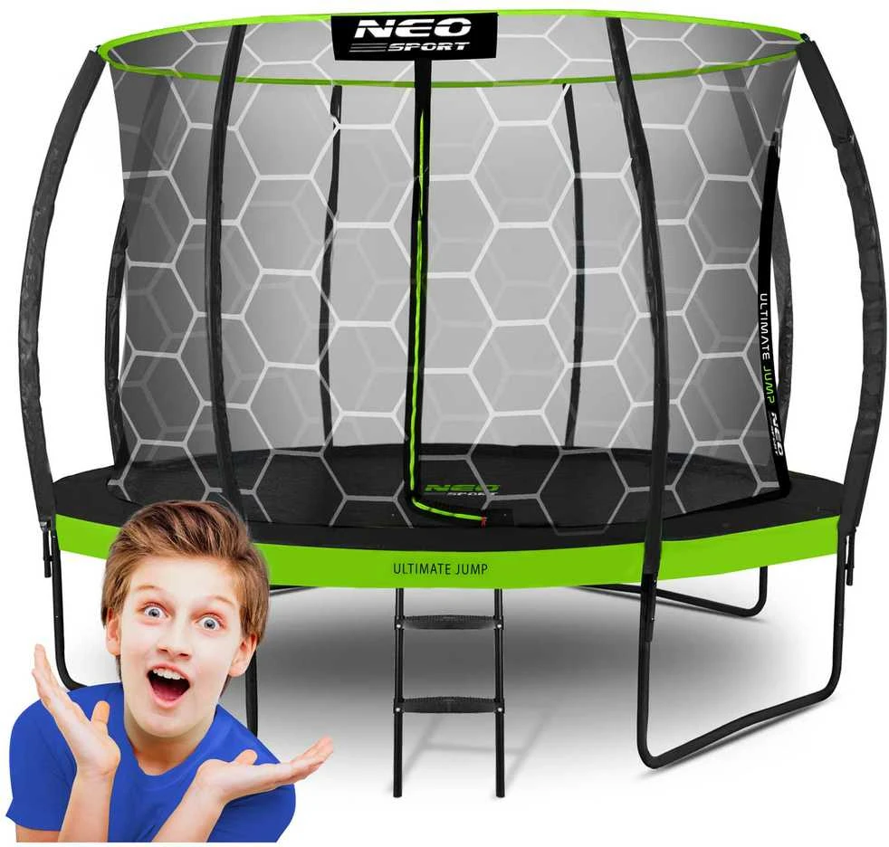 Profiliuotas sodo batutas 12 pėdų / 374 cm su vidiniu Neo-Sport tinkleliu