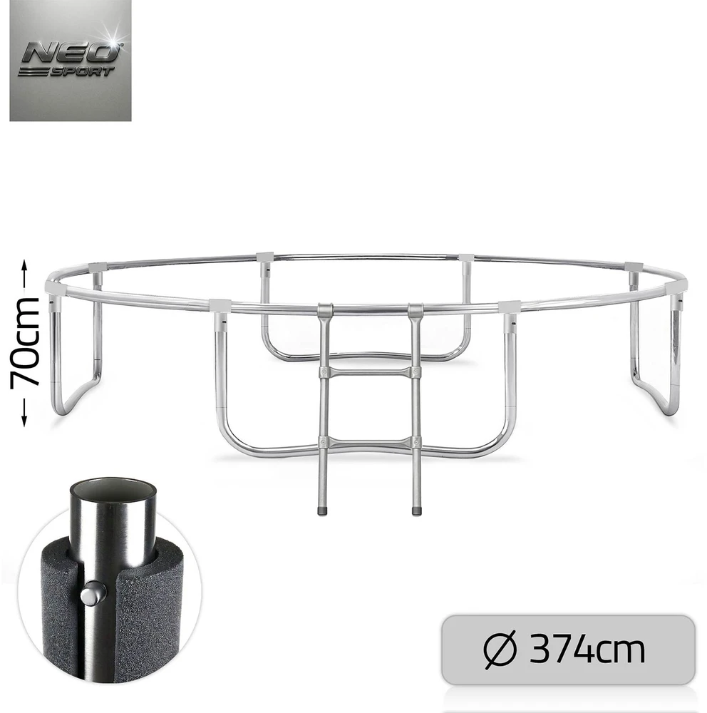 Profiliuotas sodo batutas 12 pėdų / 374 cm su vidiniu Neo-Sport tinkleliu