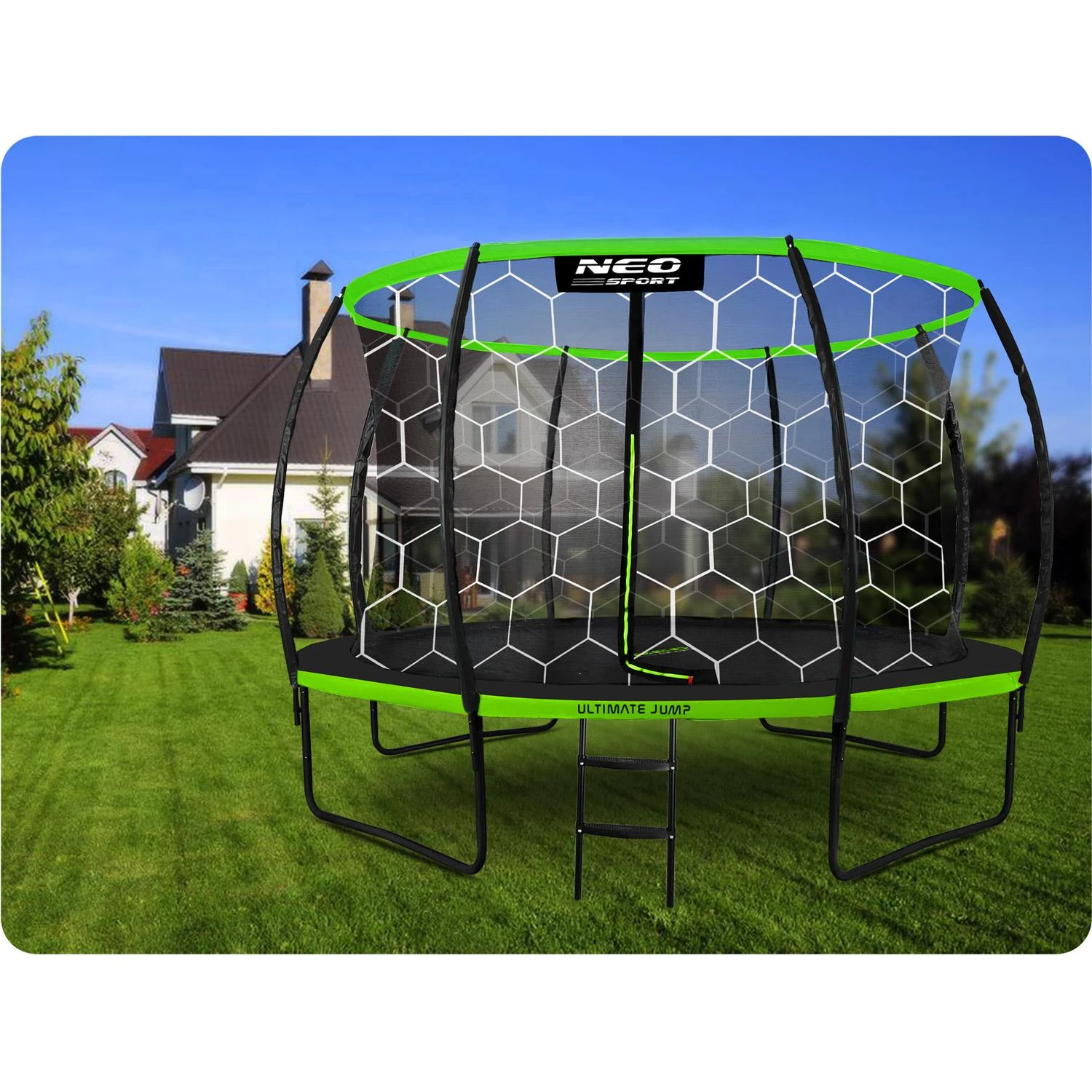 Neo-Sport 374 cm batutas su apsauginiu tinklu
